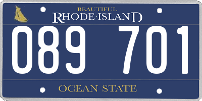 RI license plate 089701