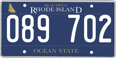 RI license plate 089702