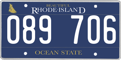 RI license plate 089706