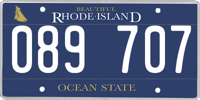 RI license plate 089707