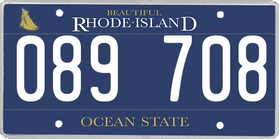 RI license plate 089708