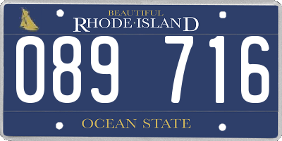 RI license plate 089716