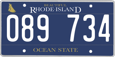 RI license plate 089734