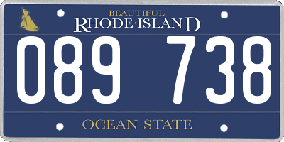 RI license plate 089738