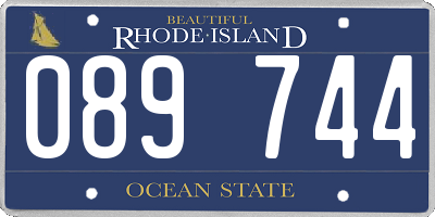 RI license plate 089744