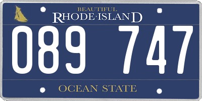 RI license plate 089747