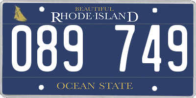RI license plate 089749