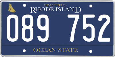 RI license plate 089752