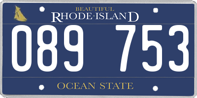 RI license plate 089753