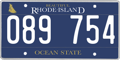 RI license plate 089754