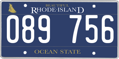 RI license plate 089756