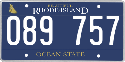 RI license plate 089757