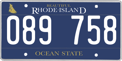 RI license plate 089758