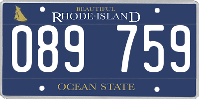 RI license plate 089759