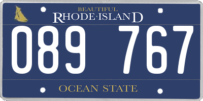 RI license plate 089767