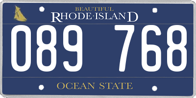 RI license plate 089768