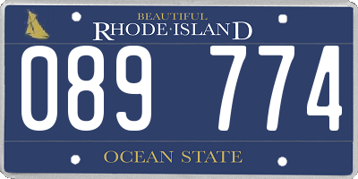 RI license plate 089774