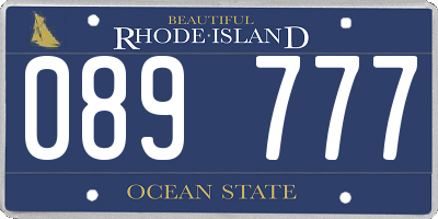 RI license plate 089777