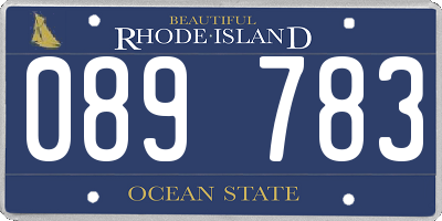 RI license plate 089783