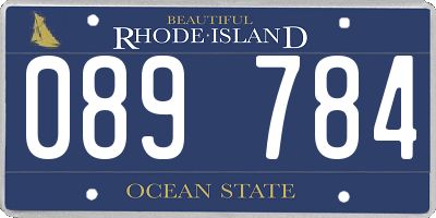 RI license plate 089784