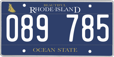 RI license plate 089785