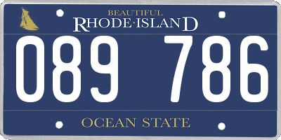 RI license plate 089786