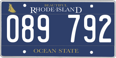 RI license plate 089792