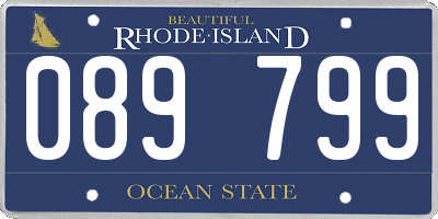 RI license plate 089799