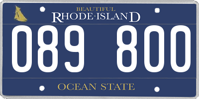 RI license plate 089800