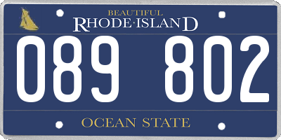 RI license plate 089802
