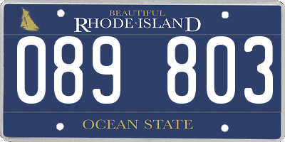 RI license plate 089803