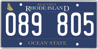 RI license plate 089805