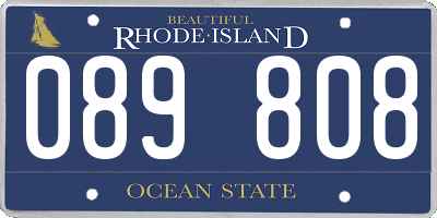 RI license plate 089808