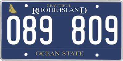 RI license plate 089809