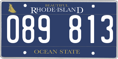 RI license plate 089813