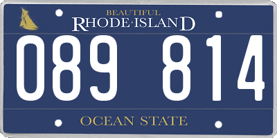 RI license plate 089814
