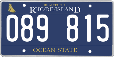 RI license plate 089815