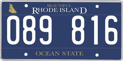 RI license plate 089816