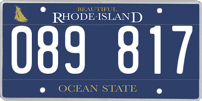 RI license plate 089817