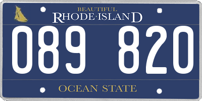 RI license plate 089820