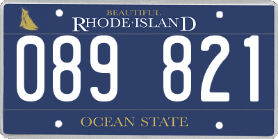 RI license plate 089821