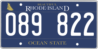 RI license plate 089822