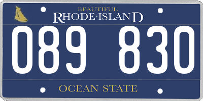 RI license plate 089830