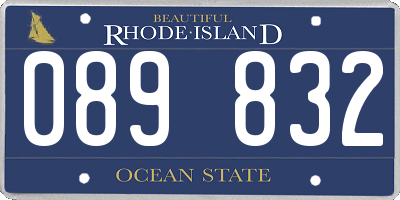 RI license plate 089832