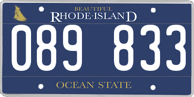 RI license plate 089833