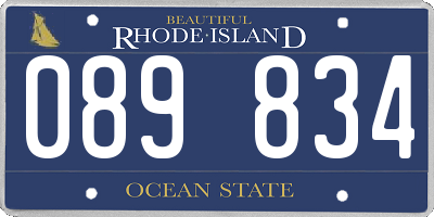 RI license plate 089834