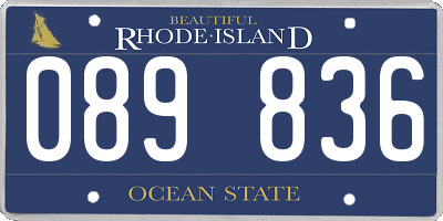 RI license plate 089836