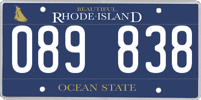 RI license plate 089838