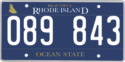 RI license plate 089843