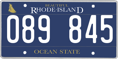 RI license plate 089845